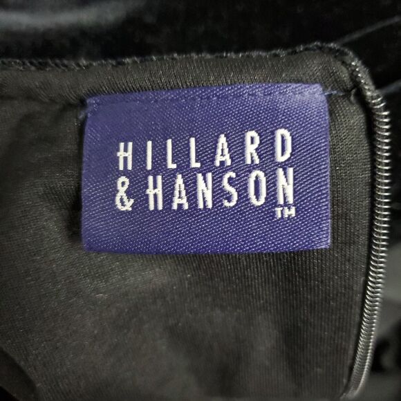 Hillard & Hanson Vintage Dress 8 Black Velvet Mini Grunge 90s Y2K Whimsigoth - Picture 10 of 11